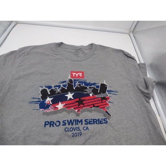 TYR Unisex Pro Swim Series Clovis 2019 Graphic Tee, Hether Gray - Picture 8 of 8